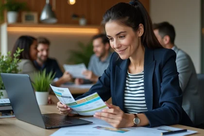 Employée consultant des bons plans et billets de loisirs proposés par son comité social et économique au bureau
